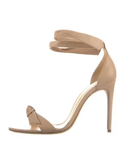 Pre-owned Alexandre Birman Leather Bow Accents Sandals In Neutral