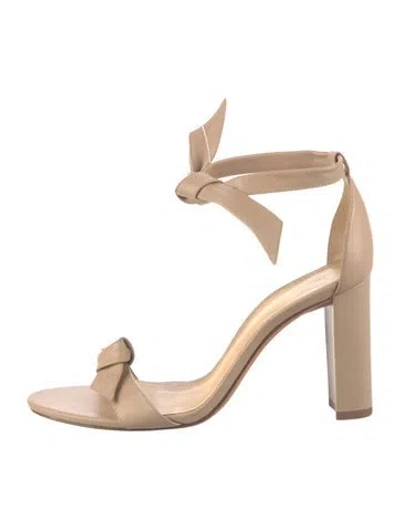 Pre-owned Alexandre Birman Leather Bow Accents Sandals In Neutral