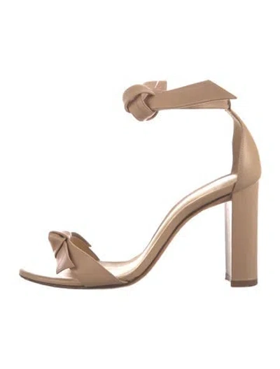 Pre-owned Alexandre Birman Leather Bow Accents Sandals In Neutrals