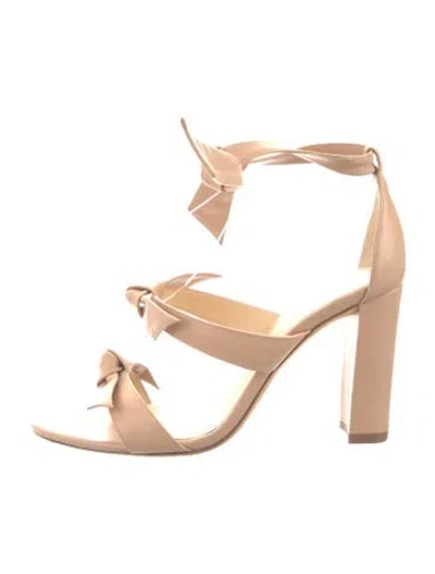 Pre-owned Alexandre Birman Leather Bow Accents Sandals In Neutrals