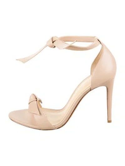 Pre-owned Alexandre Birman Leather Bow Accents Sandals In Neutrals