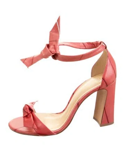 Pre-owned Alexandre Birman Leather Bow Accents Sandals In Red