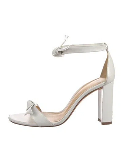 Pre-owned Alexandre Birman Leather Bow Accents Sandals In White