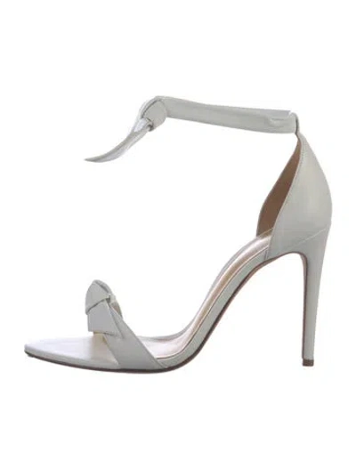 Pre-owned Alexandre Birman Leather Bow Accents Sandals In White