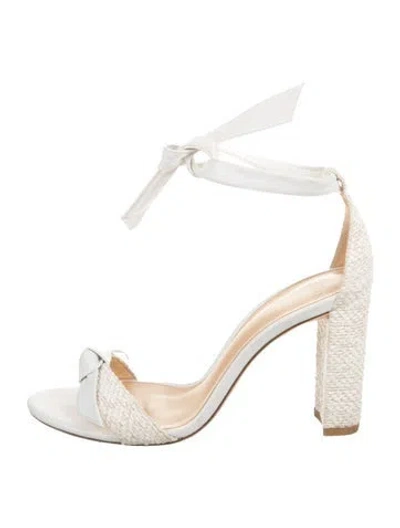 Pre-owned Alexandre Birman Leather Bow Accents Sandals In White