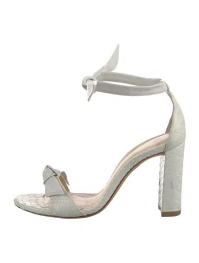 Pre-owned Alexandre Birman Leather Bow Accents Sandals In White
