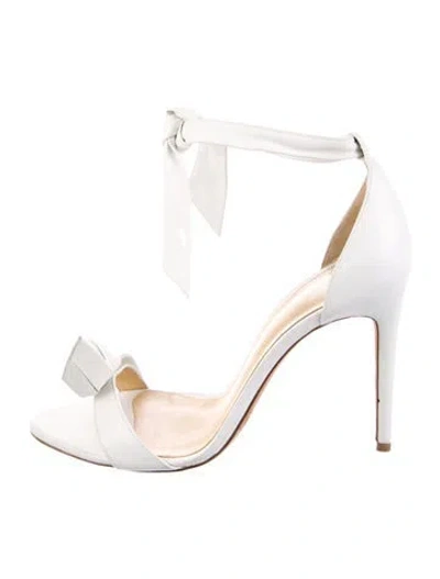 Pre-owned Alexandre Birman Leather Bow Accents Sandals In White