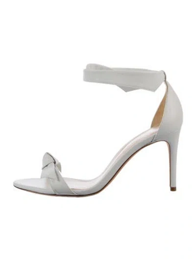 Pre-owned Alexandre Birman Leather Bow Accents Sandals In White