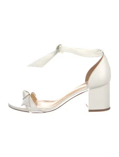 Pre-owned Alexandre Birman Leather Bow Accents Sandals In White