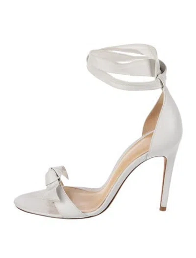 Pre-owned Alexandre Birman Leather Bow Accents Sandals In White