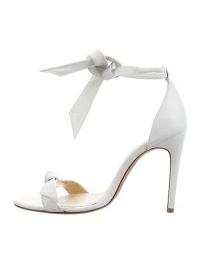 Pre-owned Alexandre Birman Leather Bow Accents Sandals In White