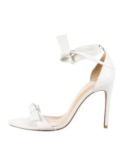 Pre-owned Alexandre Birman Leather Bow Accents Sandals In White