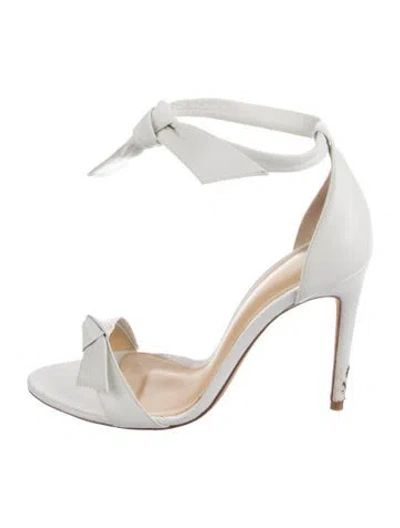 Pre-owned Alexandre Birman Leather Bow Accents Sandals In White
