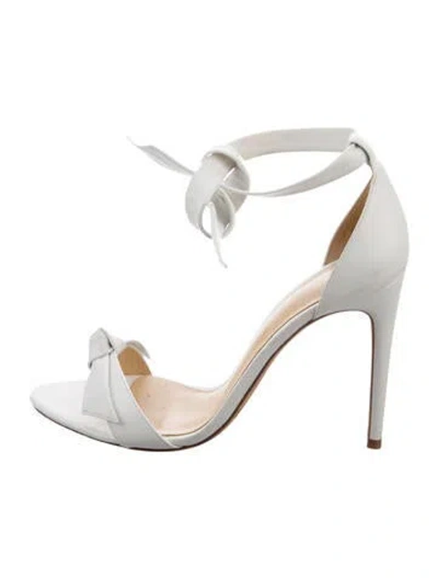 Pre-owned Alexandre Birman Leather Bow Accents Sandals In White