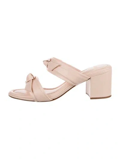 Pre-owned Alexandre Birman Leather Bow Accents Slides In Pink