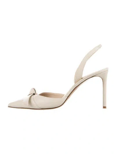 Pre-owned Alexandre Birman Leather Bow Accents Slingback Pumps In Neutrals