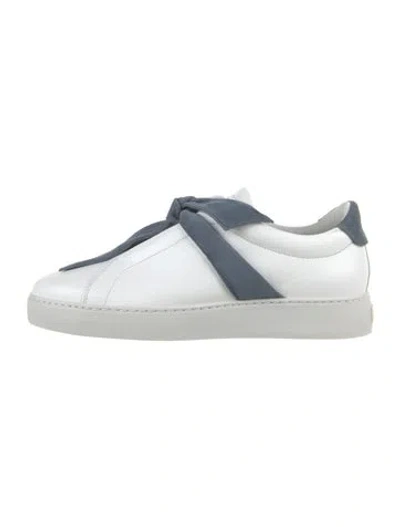 Pre-owned Alexandre Birman Leather Bow Accents Sneakers In White