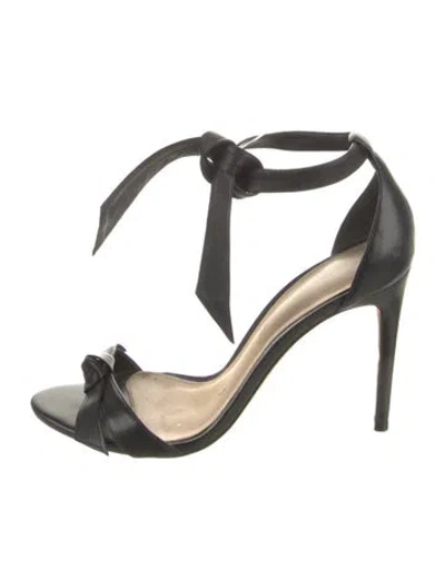 Pre-owned Alexandre Birman Leather Bow Accents T-strap Pumps In Black