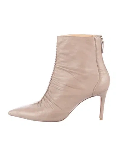 Pre-owned Alexandre Birman Leather Braided Accents Boots In Neutral