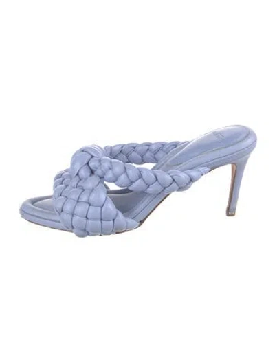 Pre-owned Alexandre Birman Leather Braided Accents Sandals In Blue
