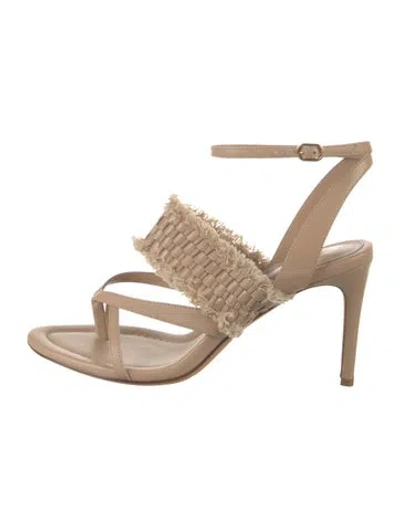 Pre-owned Alexandre Birman Leather Braided Accents Sandals In Neutrals