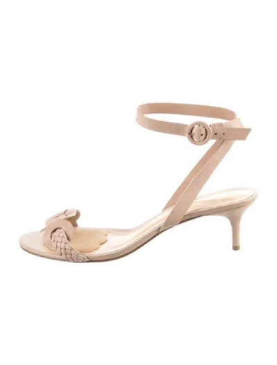 Pre-owned Alexandre Birman Leather Braided Accents Sandals In Neutrals