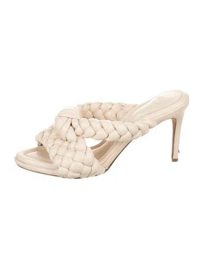 Pre-owned Alexandre Birman Leather Braided Accents Sandals In Neutrals