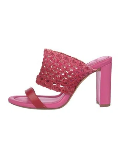 Pre-owned Alexandre Birman Leather Braided Accents Sandals In Red