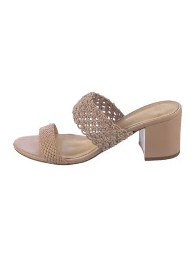 Pre-owned Alexandre Birman Leather Braided Accents Slides In Neutrals