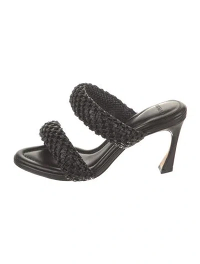 Pre-owned Alexandre Birman Leather Braided Accents Slingback Sandals In Black
