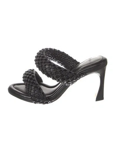Pre-owned Alexandre Birman Leather Braided Accents Slingback Sandals In Black