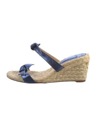 Pre-owned Alexandre Birman Leather Colorblock Pattern Espadrilles In Blue