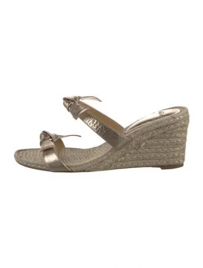Pre-owned Alexandre Birman Leather Colorblock Pattern Espadrilles In Neutral