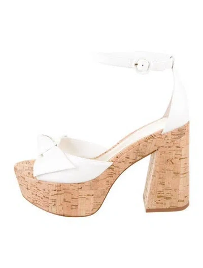 Pre-owned Alexandre Birman Leather Colorblock Pattern Sandals In White