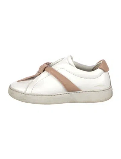 Pre-owned Alexandre Birman Leather Colorblock Pattern Sneakers In White