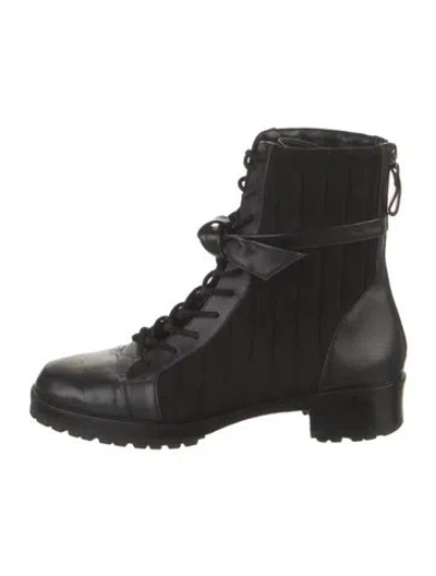 Pre-owned Alexandre Birman Leather Combat Boots In Black