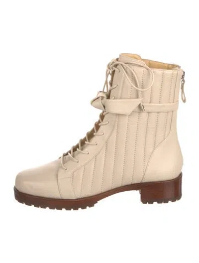 Pre-owned Alexandre Birman Leather Combat Boots In Neutral