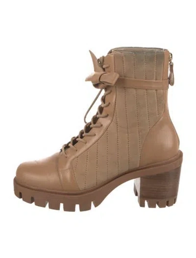 Pre-owned Alexandre Birman Leather Combat Boots In Neutral