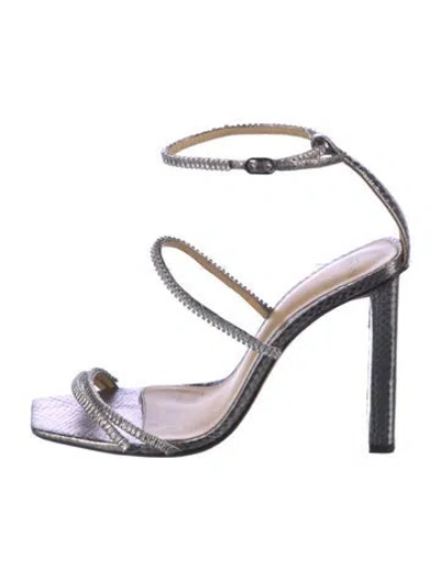 Pre-owned Alexandre Birman Leather Crystal Embellishments Sandals In Multi