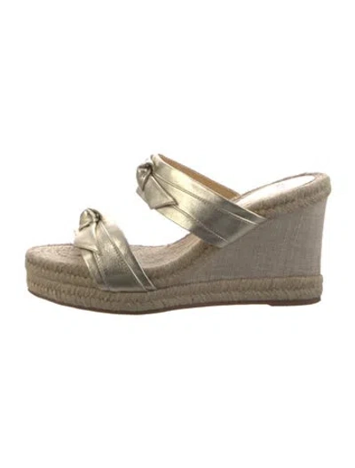 Pre-owned Alexandre Birman Leather Espadrilles In Gold