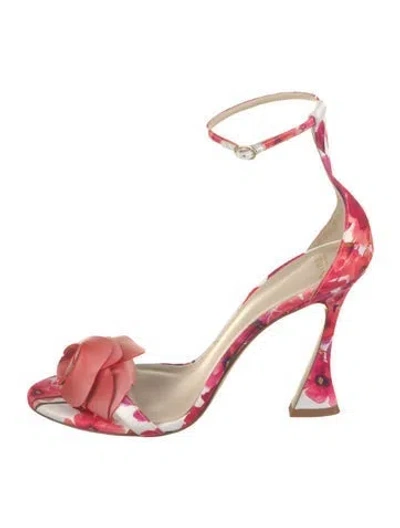 Pre-owned Alexandre Birman Leather Floral Print Sandals In Pink