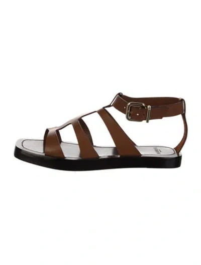 Pre-owned Alexandre Birman Leather Gladiator Sandals In Brown