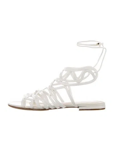 Pre-owned Alexandre Birman Leather Gladiator Sandals In White