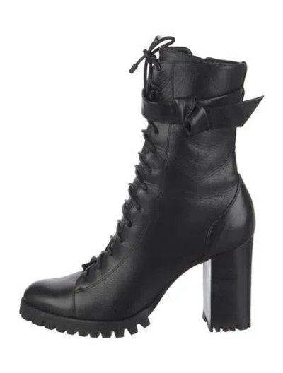 Pre-owned Alexandre Birman Leather Lace-up Boots In Black