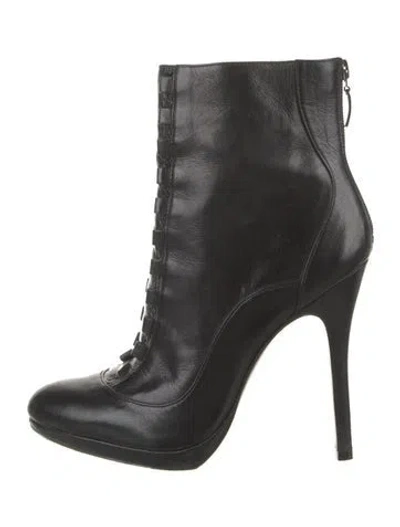 Pre-owned Alexandre Birman Leather Lace-up Boots In Black