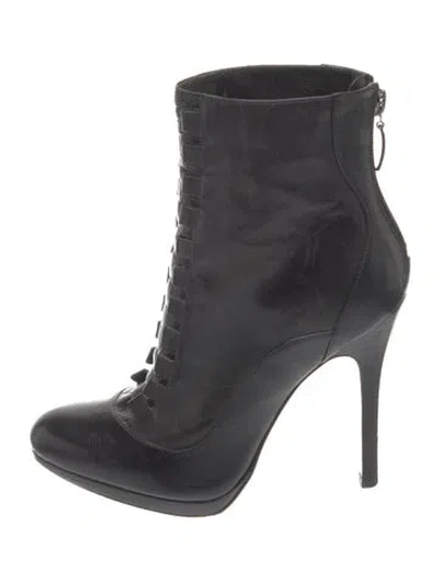 Pre-owned Alexandre Birman Leather Lace-up Boots In Black