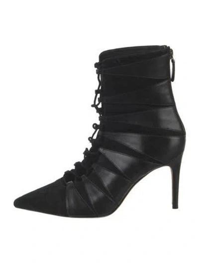 Pre-owned Alexandre Birman Leather Lace-up Boots In Black