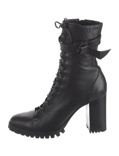 Pre-owned Alexandre Birman Leather Lace-up Boots In Black