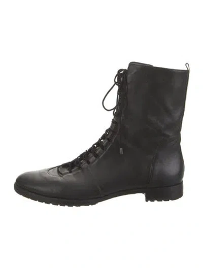Pre-owned Alexandre Birman Leather Lace-up Boots In Black