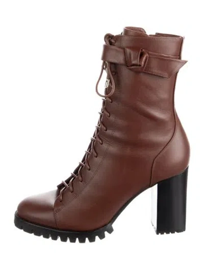 Pre-owned Alexandre Birman Leather Lace-up Boots In Brown